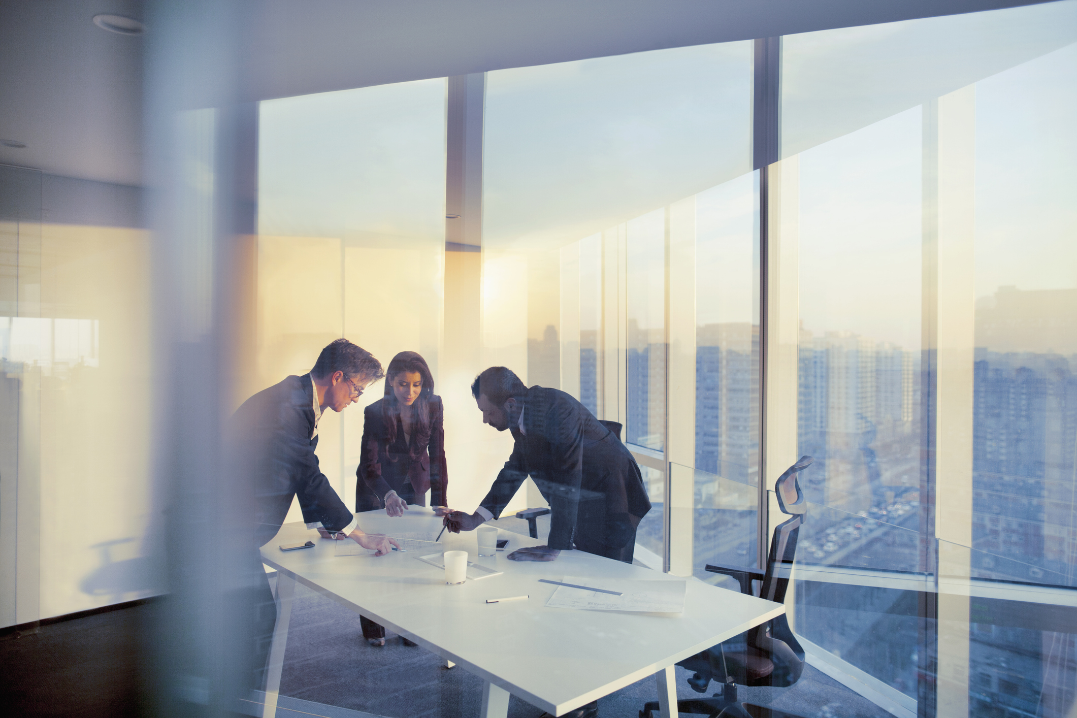 Adult senior diverse multi-ethnic CEO executive team